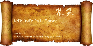 Nánási Fanni névjegykártya
