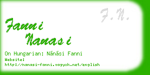 fanni nanasi business card