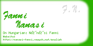 fanni nanasi business card